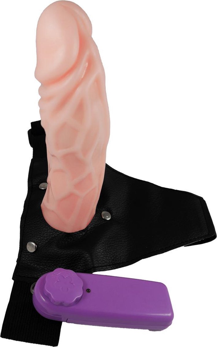 Bossoftoys - Adrian - Holle Vibrerende Strap on - Natuurlijke Dildo strap on - Realistische Dildo strap on - Vibrating strap on - 16 cm - dia 2