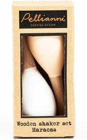 Pellianni: MARACAS PASTELROOS/WIT 12cm