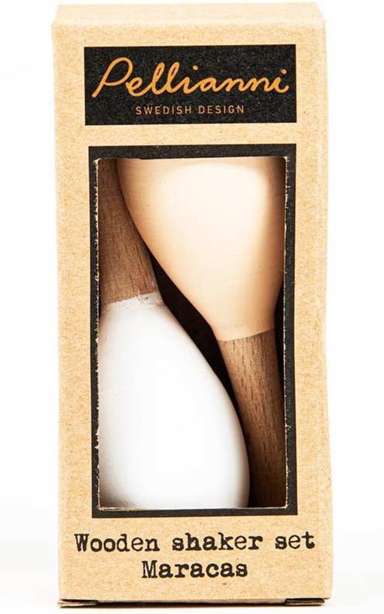 Pellianni: MARACAS PASTELROOS/WIT 12cm