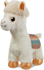 Pluche witte alpaca/lama knuffel 18 cm - Alpacas dieren knuffels - Speelgoed voor peuters/kinderen
