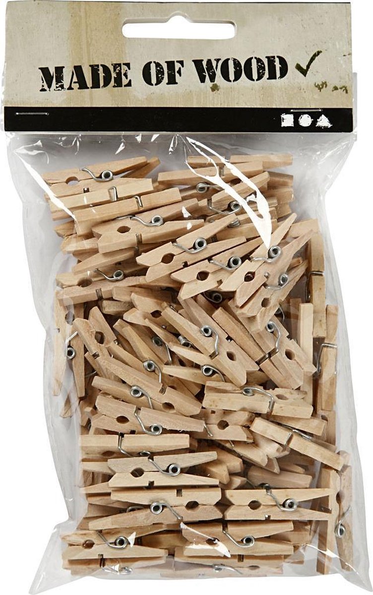 Wasknijpers. L: 30 mm. B: 3 mm. 100 pc