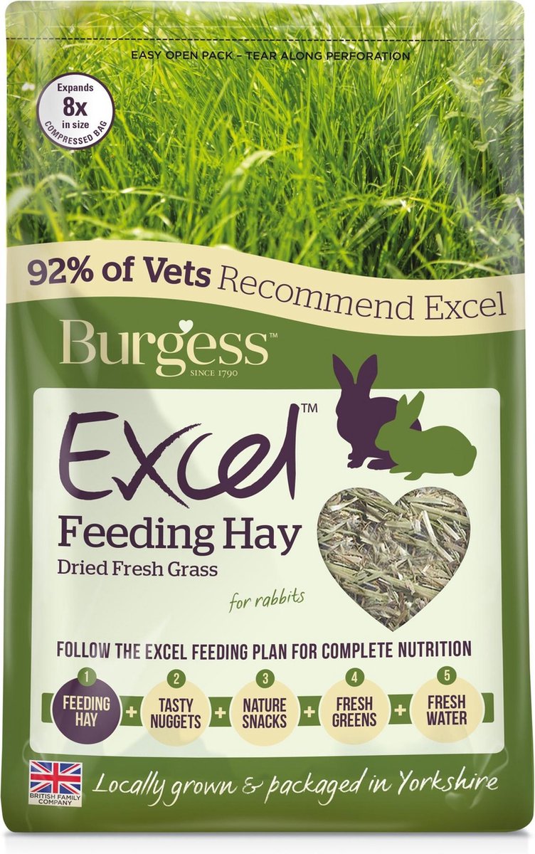 1 kg Burgess excel feeding hay gedroogd gras