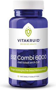 Vitakruid / Vitamine B12 combi 6000 met folaat en P-5-P - 120 tabletten