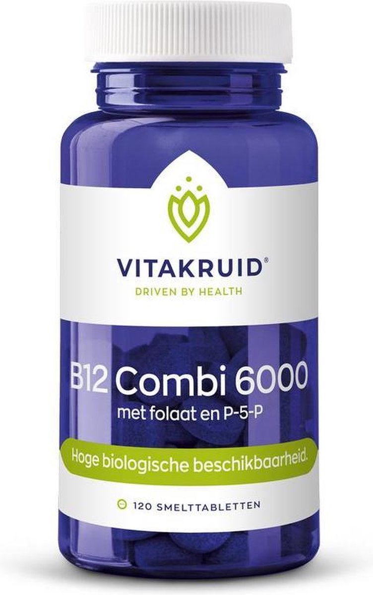 Vitakruid / Vitamine B12 combi 6000 met folaat en P-5-P - 120 tabletten