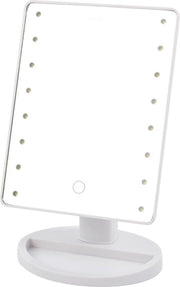 MARTA MT-2654 verlichte make-up spiegel|16x21CM|Instelbare LED verlichting|white pearl