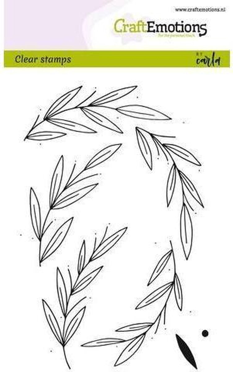 CraftEmotions stempel A6 - blad krans kerst