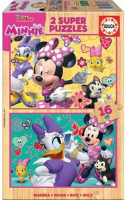 Educa HOUT: Minnie - 2 x 16 stukjes