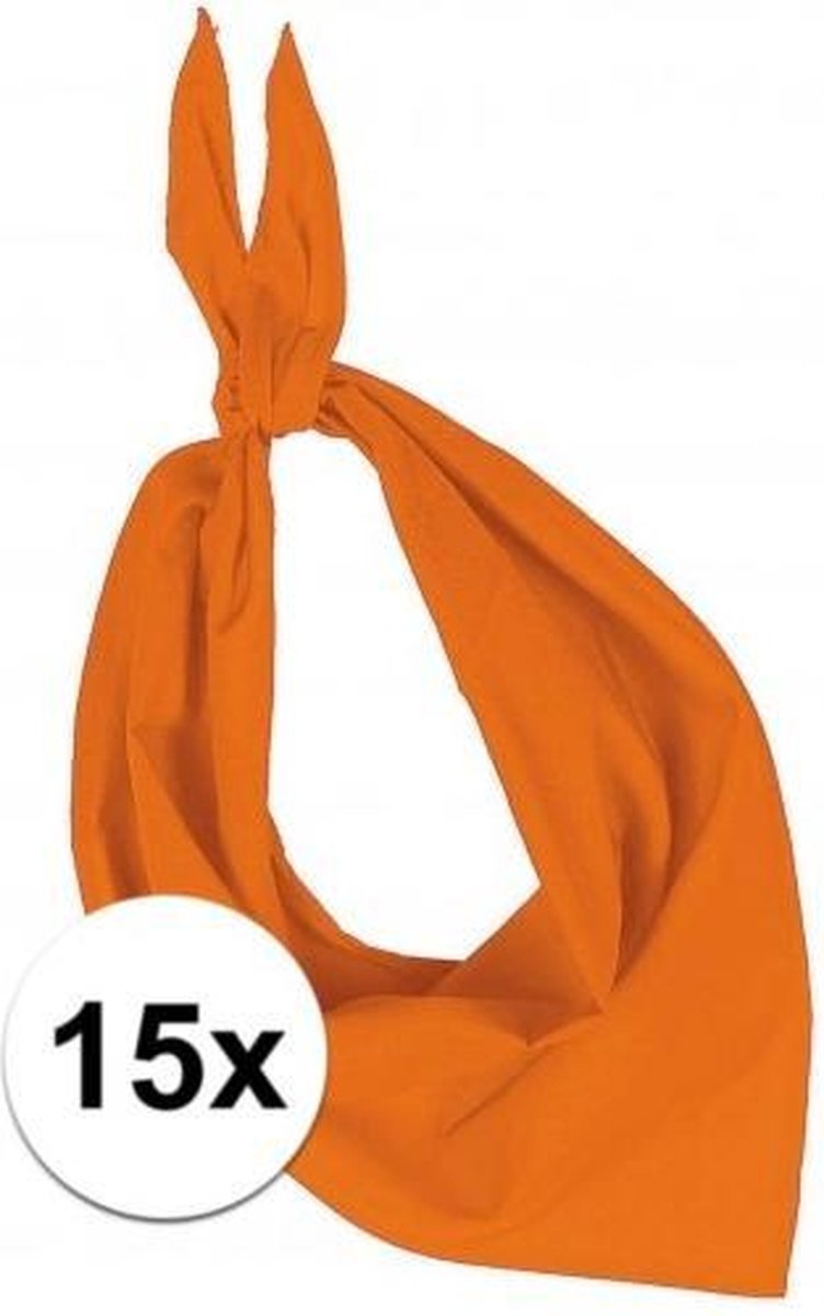 15x Zakdoek bandana oranje - hoofddoekjes