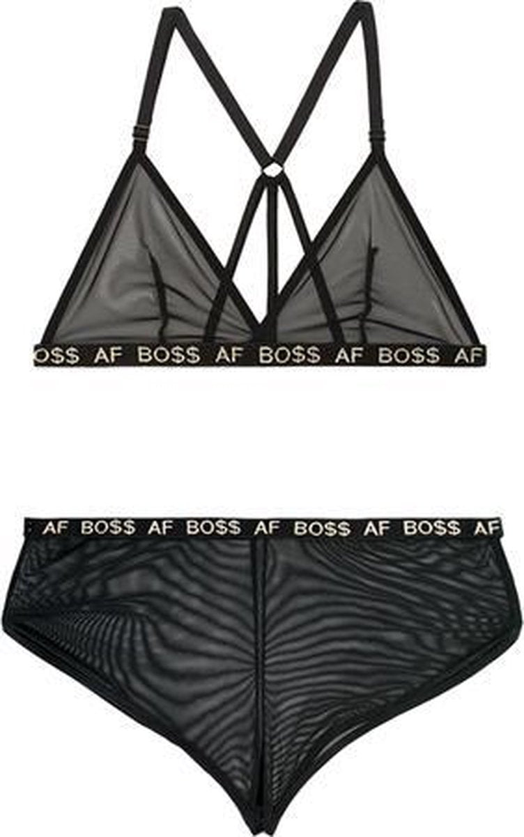Transparante BH-Set - Dames Lingerie - S/M - BH-Sets - Zwart transparant - Discreet verpakt en bezorgd