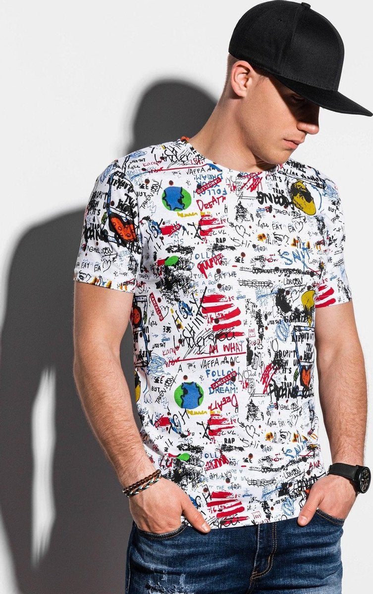 Heren - T-shirt - S1291 - Wit