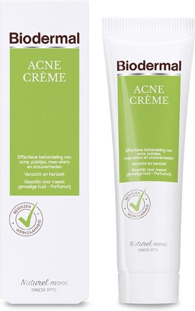 Biodermal Crème bij puistjes en onzuiverheden - Dagcrème - Puistjescreme - 30ml