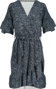 Base Cheetah Dress Zwart