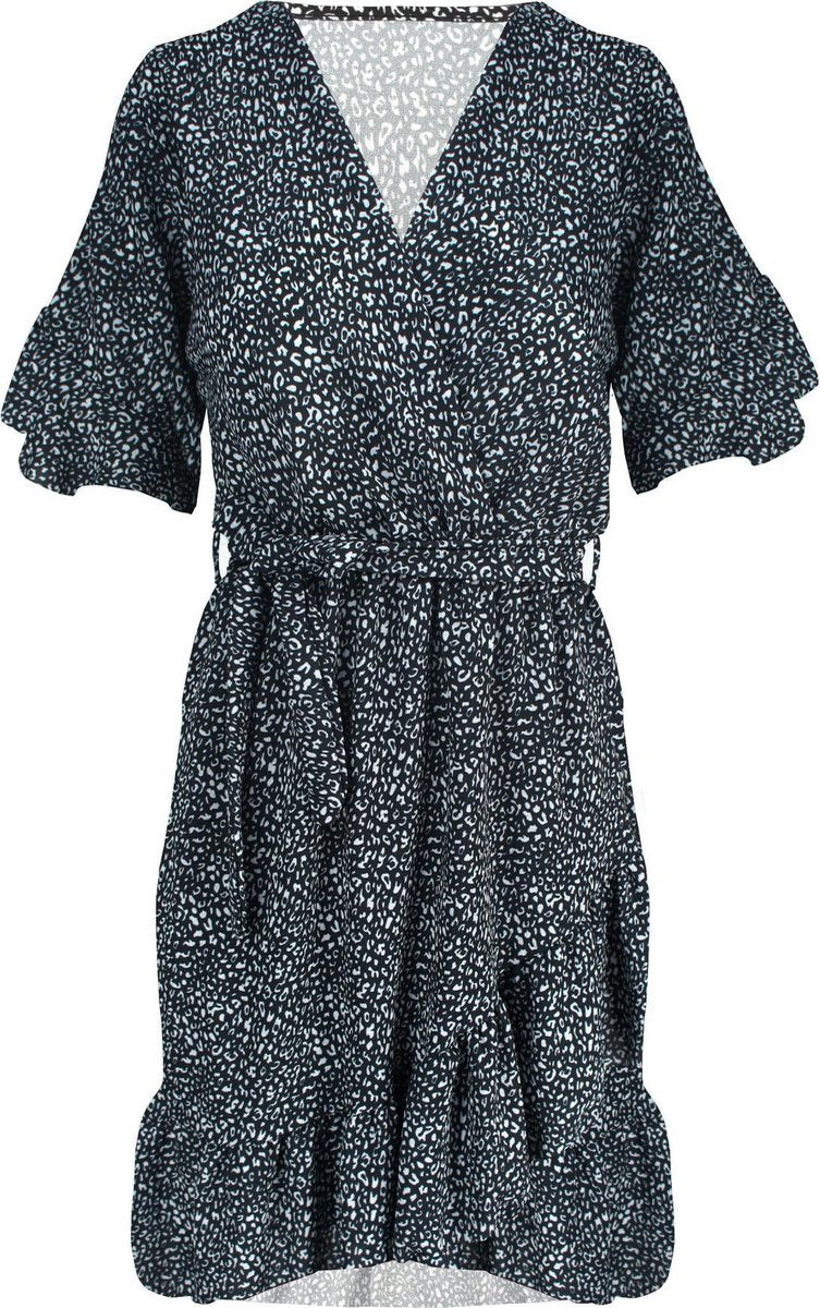 Base Cheetah Dress Zwart