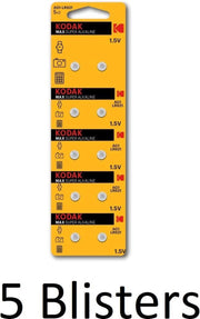 50 Stuks (5 Blisters a 10 st) Kodak Alkaline AG1 1
