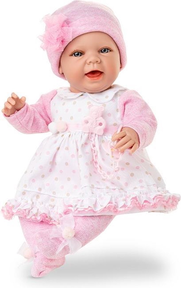 Berjuan Babypop Baby Sweet Meisjes 50 Cm Vinyl/textiel Wit/roze