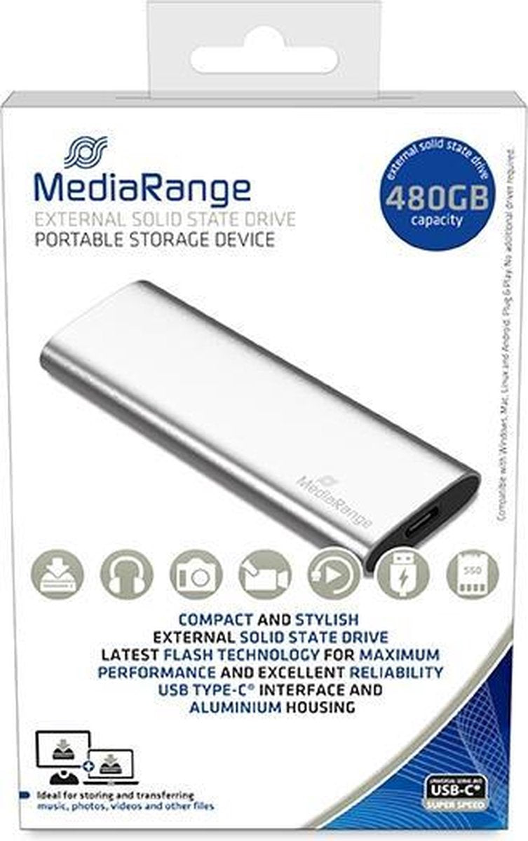 MediaRange Externe SSD 480 GB USB Type-C