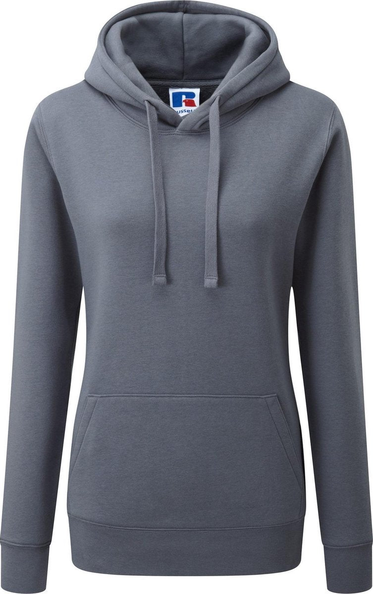 Russell Dames Premium Authentieke Hoodie (3-Lagen Stof) (Konvooi Grijs)