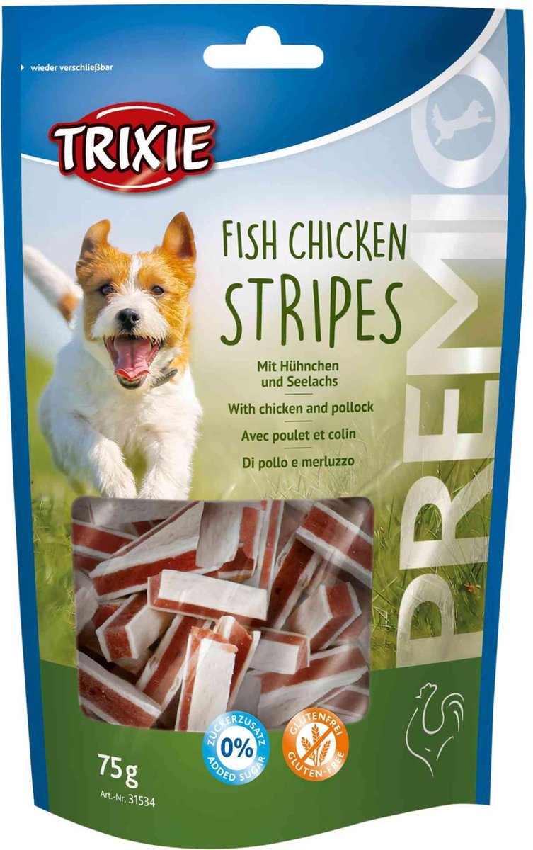 75gr 12st Trixie premio fish chicken stripes