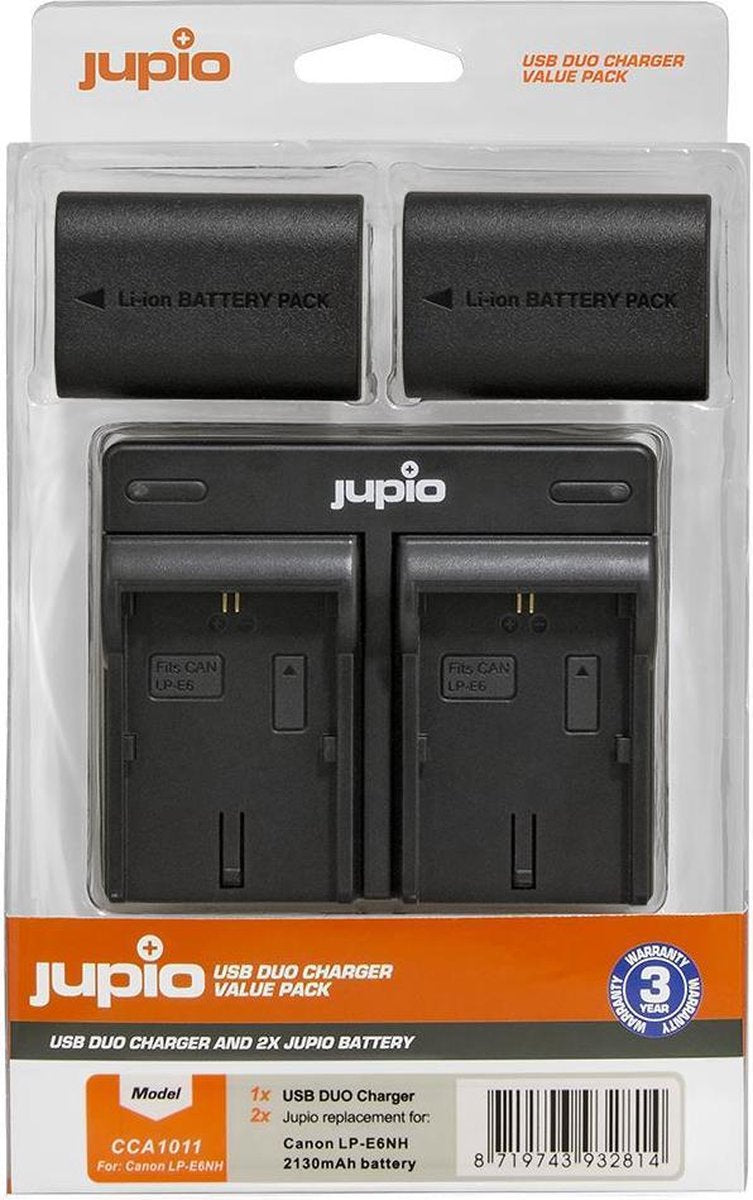 Jupio Value Pack: 2x Battery LP-E6NH 2130mAh + USB Dual Charger