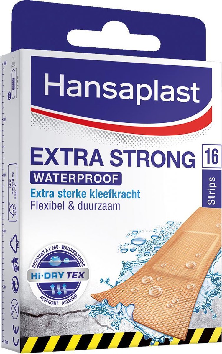 Hansaplast Extra Strong Waterproof Pleisters - 16 stuks