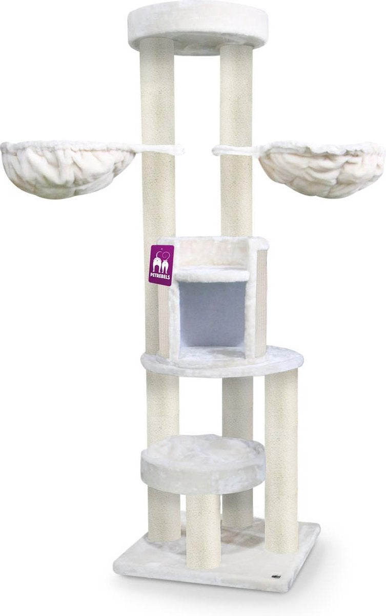 Petrebels Cottage 186 krabpaal - Creme - 186 cm - 2 x hangmat