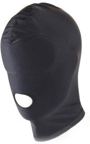 Kiotos Zwarte BDSM Hood van Spandex met Mondopening