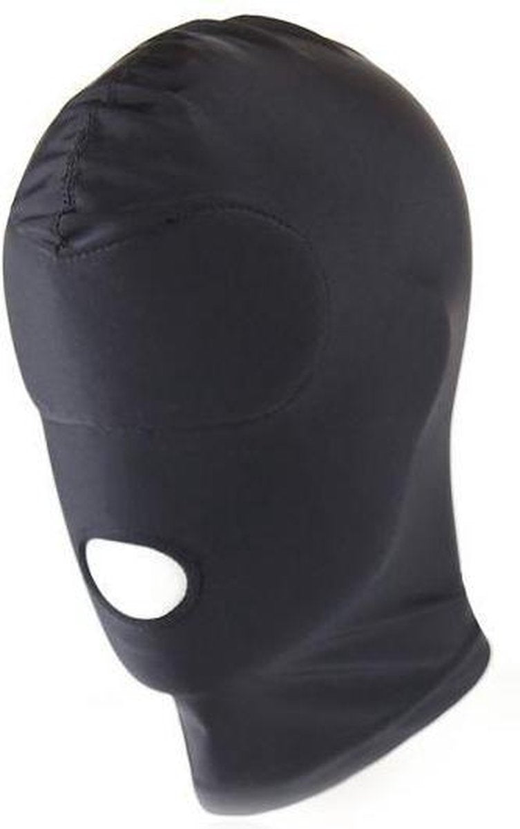 Kiotos Zwarte BDSM Hood van Spandex met Mondopening