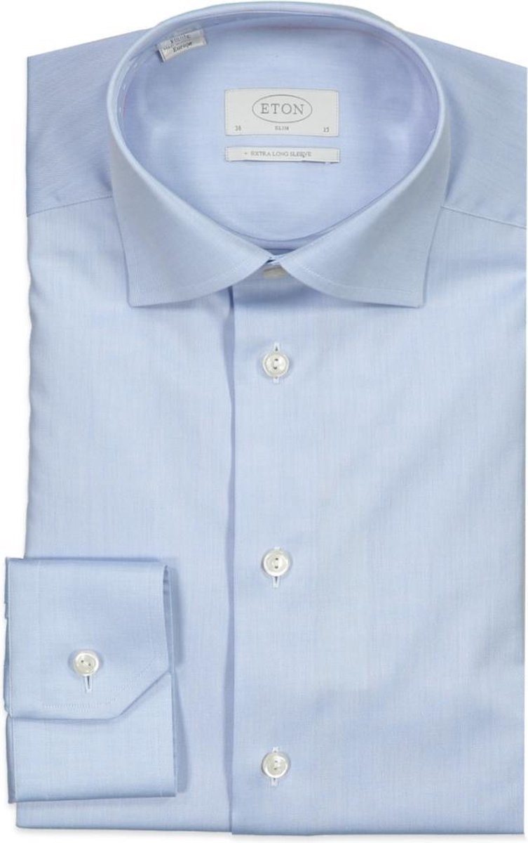 Eton  Overhemd Blauw Getailleerd - Maat UK17-EU43 - Heren - Never out of stock Collectie - Katoen
