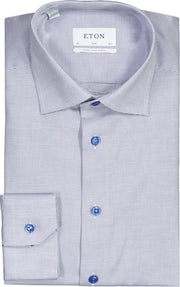 Eton  Overhemd Blauw Getailleerd - Maat UK17-EU43 - Heren - Herfst/Winter Collectie - Katoen