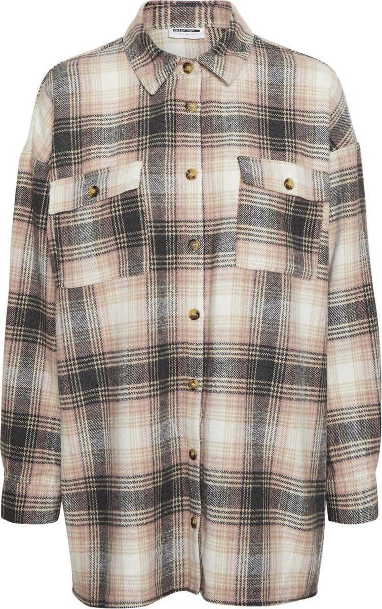 Noisy may NMFLANNY L/S LONG SHACKET BG NOOS Dames T-shirt - Maat S