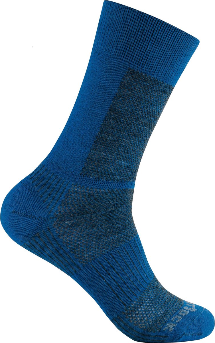 Wrightsock Coolmesh Merino Crew - Electric blue / grijs - M (37