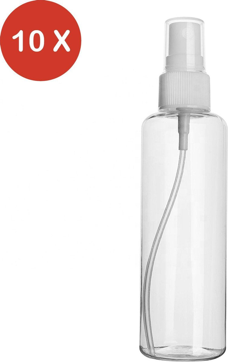 10 x Spray flesje leeg met verstuiver 100ml - verstuiver flesjes leeg - spray bottle - reisflesjes - Aroma diffuser - Hervulbaar