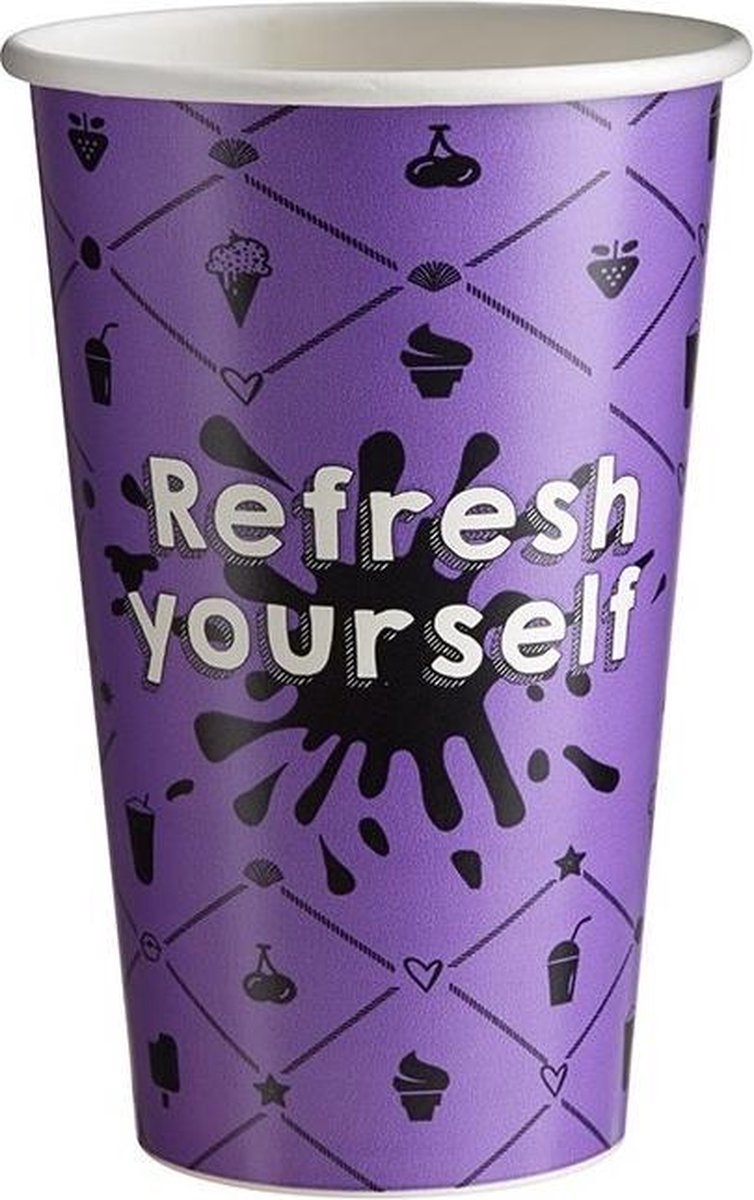 Milkshake beker Karton Refresh 400ml/16oz - 1.000 stuks.