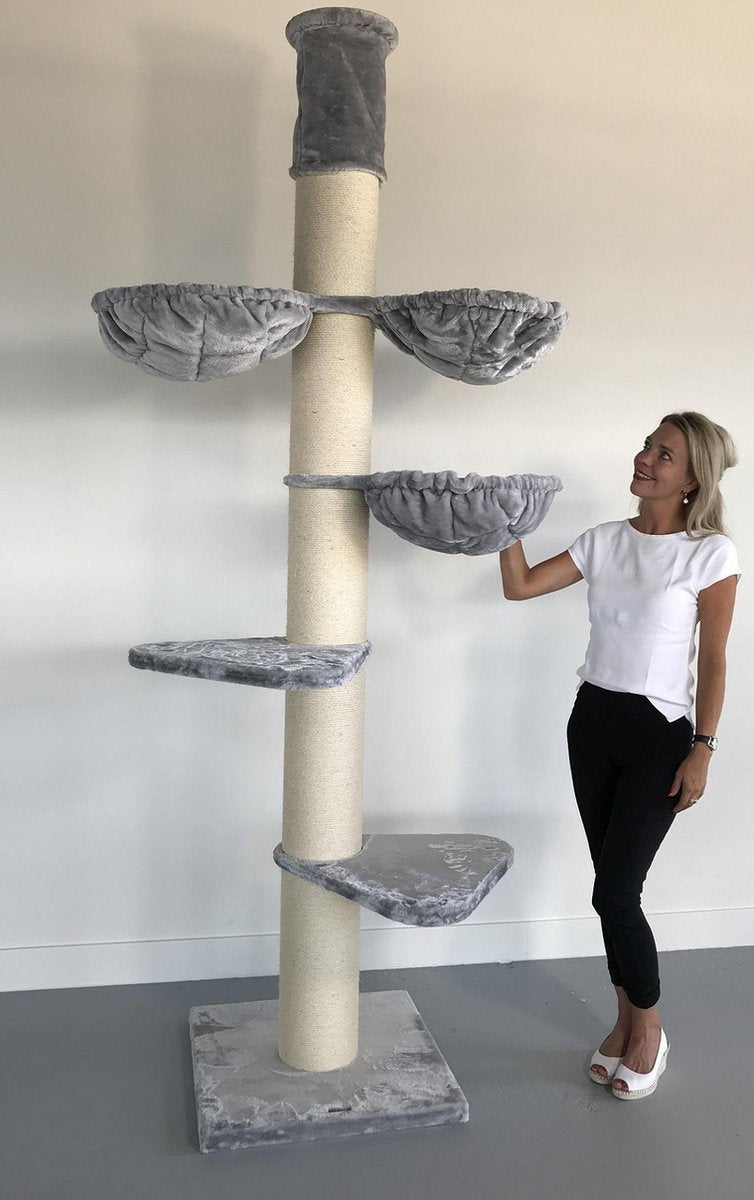 Krabpaal voor grote katten Maine Coon Tower PLUS Licht Grijs  van RHRQuality