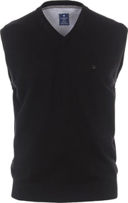 Redmond heren trui katoen V-hals - zwart melange -  Maat: 3XL