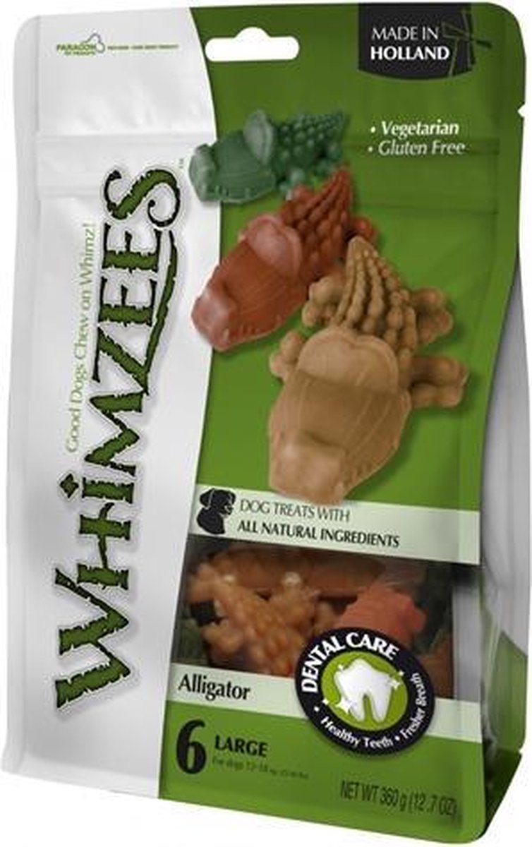 Whimzees krokodil - medium 9 cm - 1 stuks