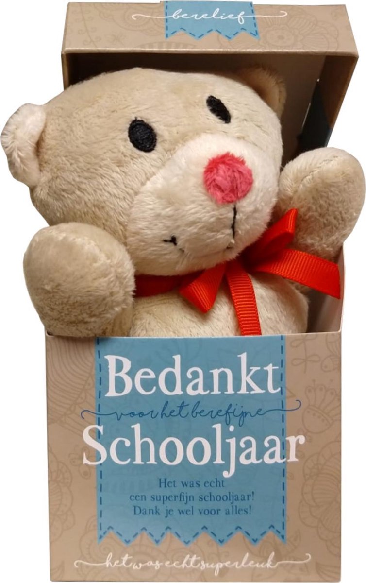 Knuffel - In doosje - Bedankt schooljaar