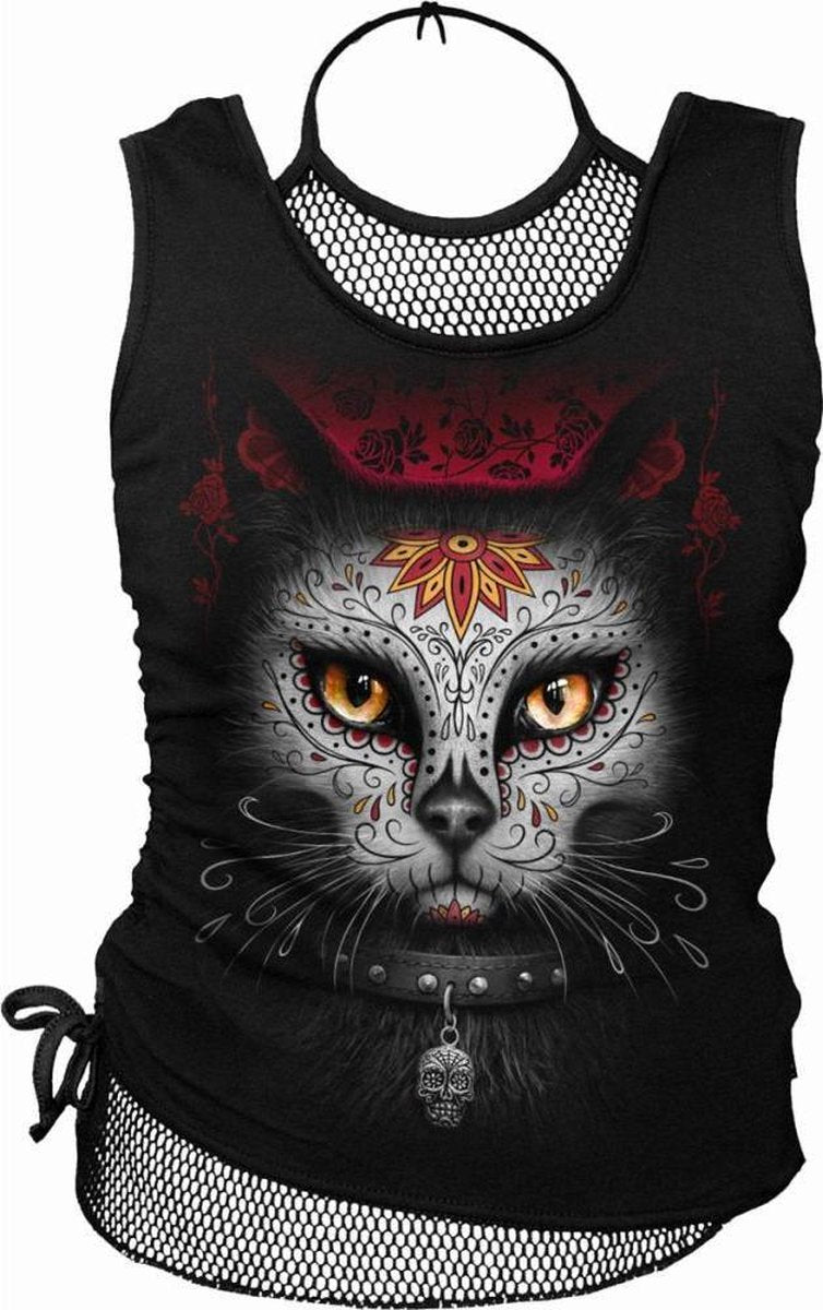 Spiral Mouwloze top -S- CATRINA Zwart