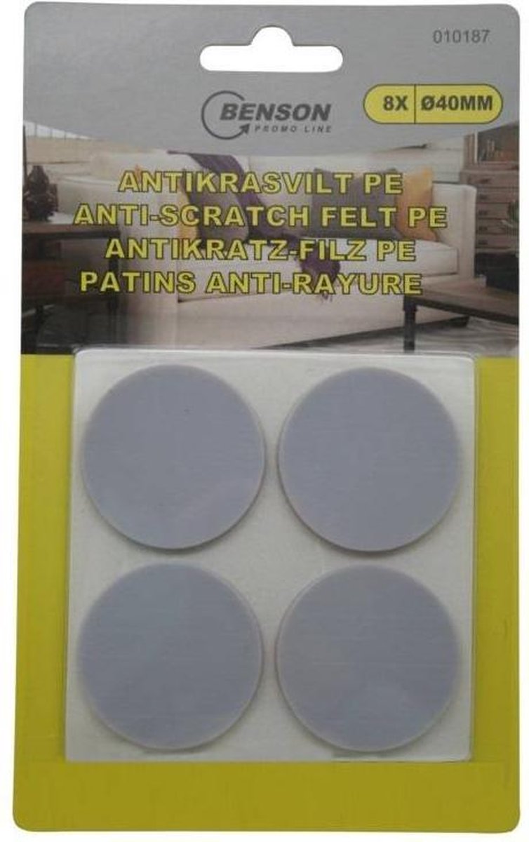 Bellson AntiKras vilt Rubber 8 stuks (8 x Ø40 mm)