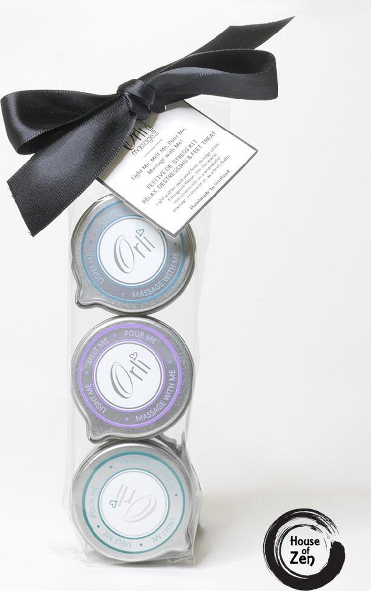 Vegan Geschenkset Trio Anti-Stress Massageolie - biologisch en dierproefvrij