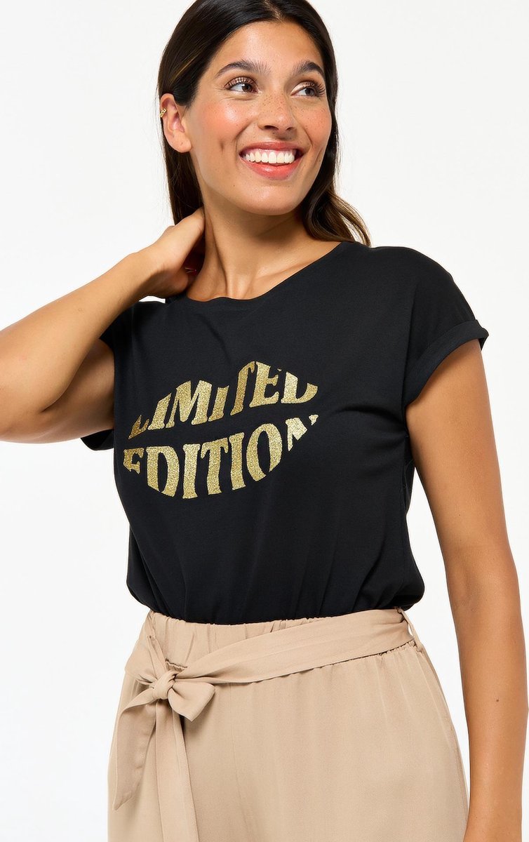 T-shirt met tekst - Zwart
