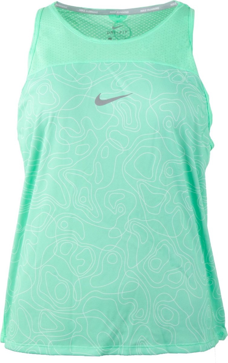 Nike Miler Running Top Sporttop - Maat XS  - Vrouwen - Groen