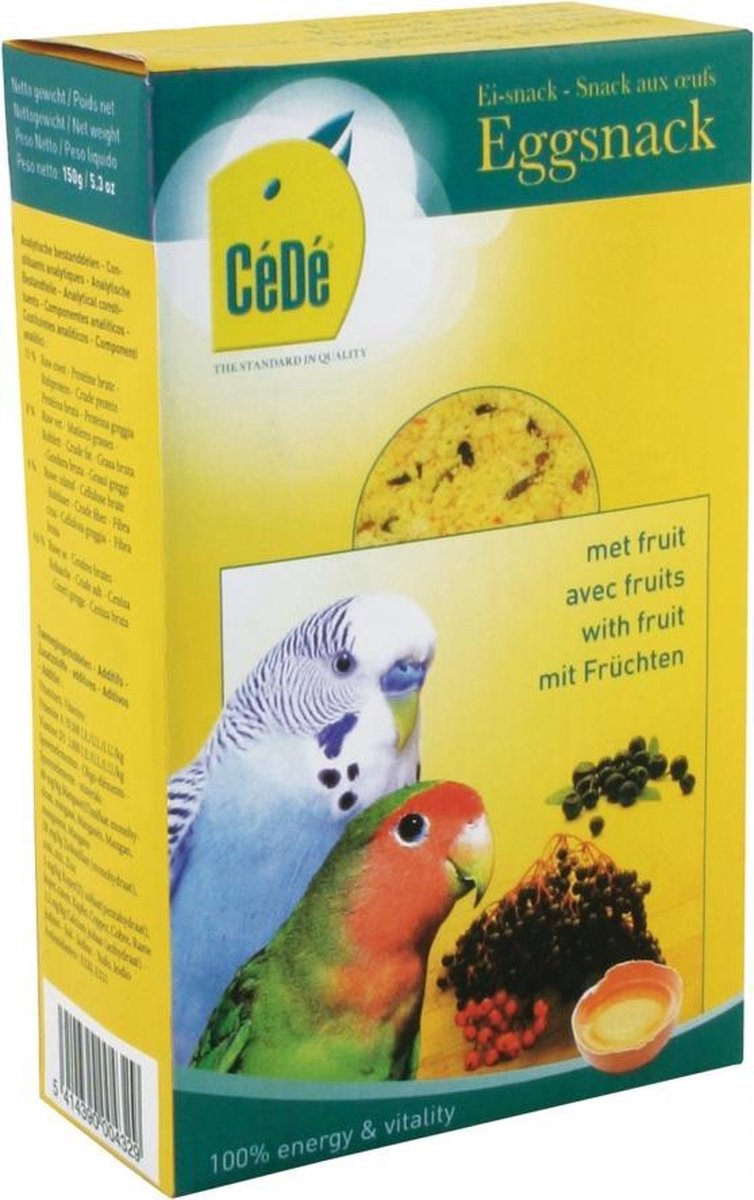 Cede ei-snack parkiet + agaporniden fruit 150GR