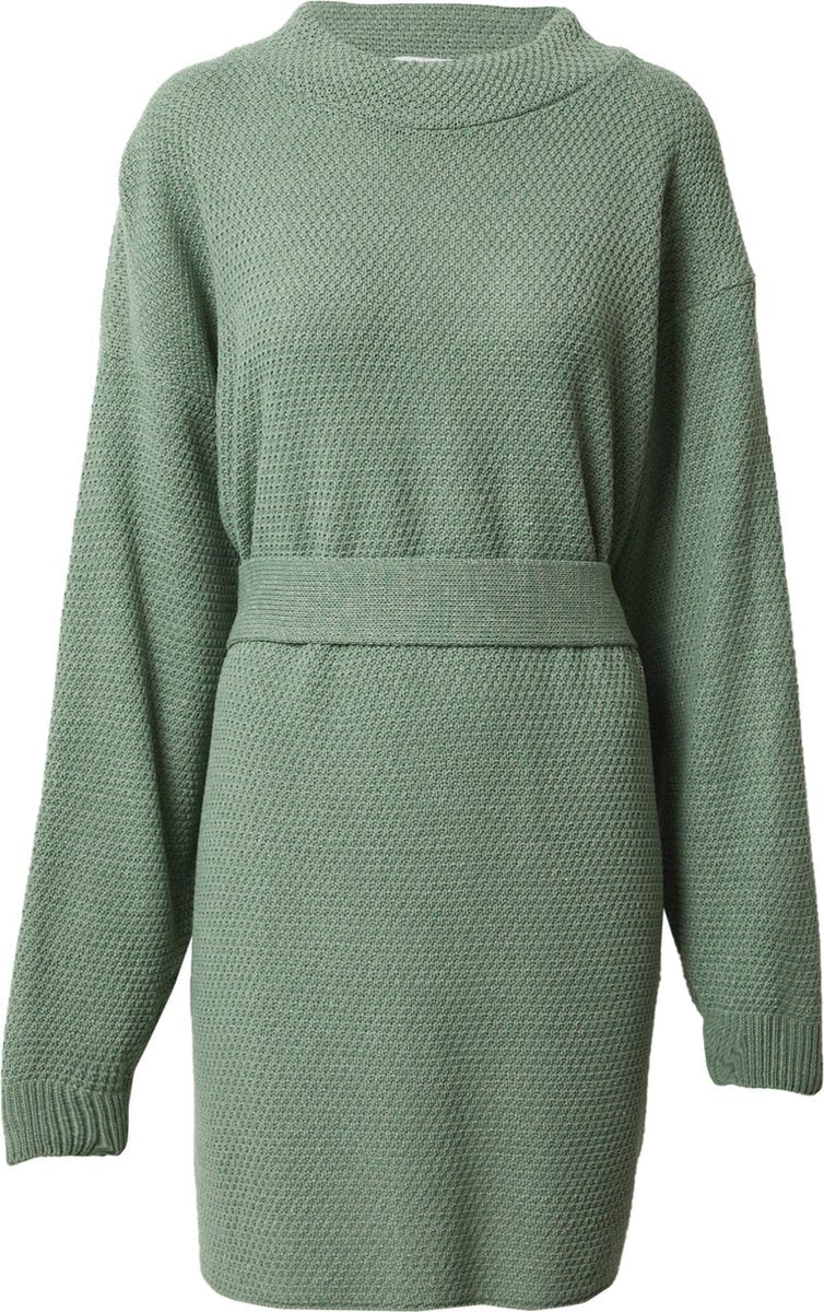 Glamorous gebreide jurk Donkergroen-10 (M)