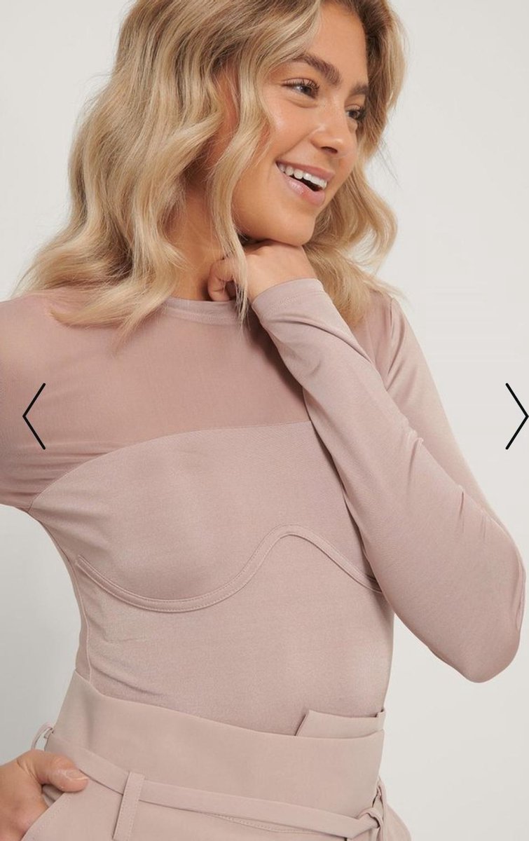 Isha x NA-KD oud roze top met lange mouwen - S