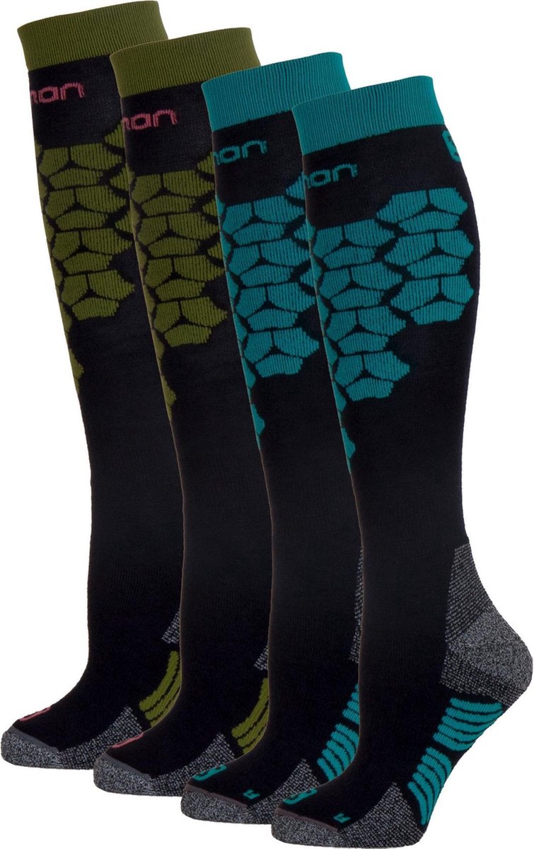 Salomon Access  Wintersportsokken - Maat 39-41 - Vrouwen - aqua/groen/zwart
