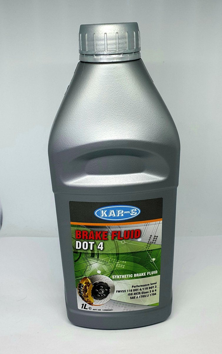 KAR-S Remvloeistof - DOT 4 - 1 liter - synthetisch - SAE J 1703