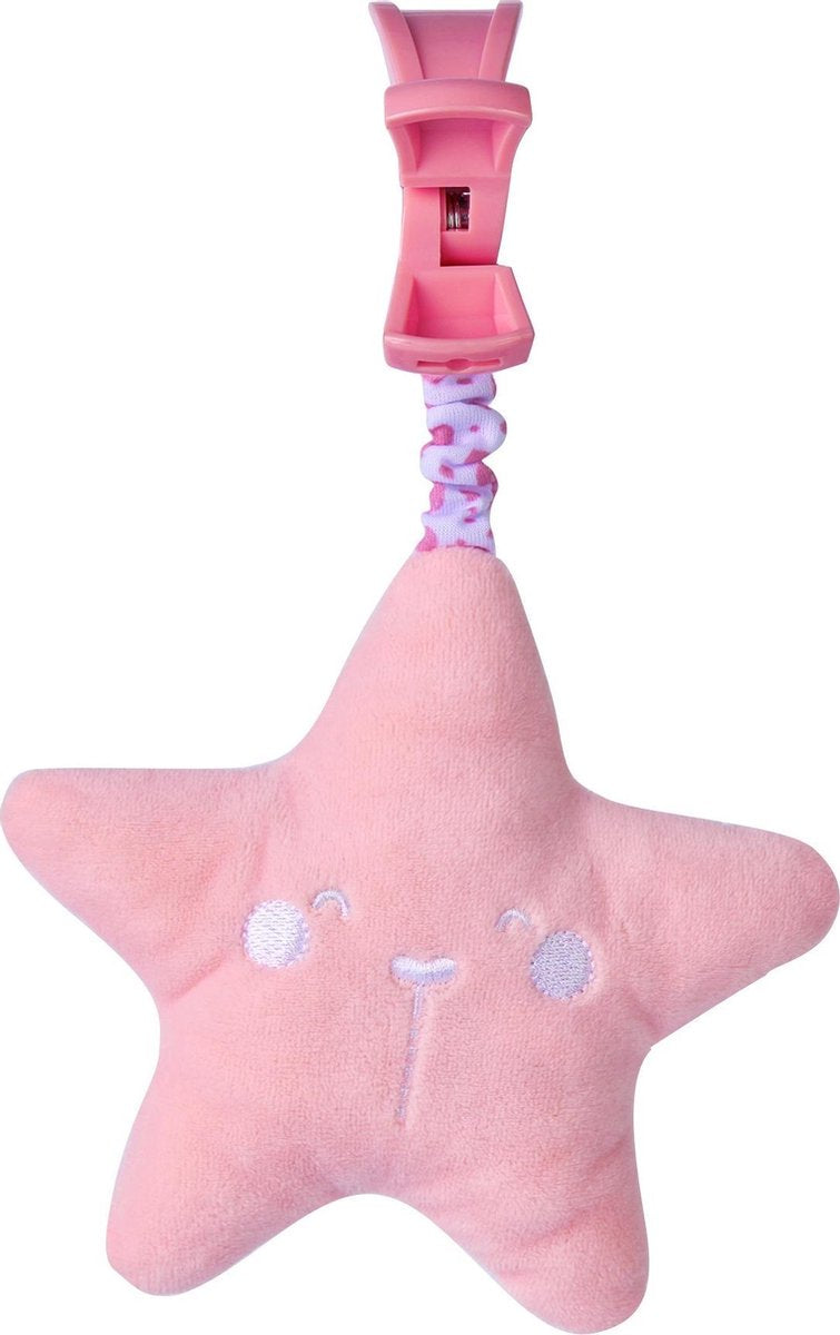 Saro Hangfiguur Met Geluid Ster 21 Cm Polyester Zalmroze