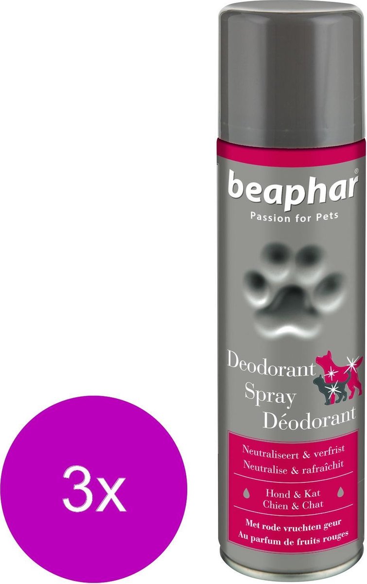 Beaphar Deodorantspray - Hondenvachtverzorging - 3 x 250 ml