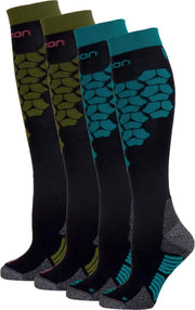 Salomon Access  Wintersportsokken - Maat 36-38 - Vrouwen - aqua/groen/zwart